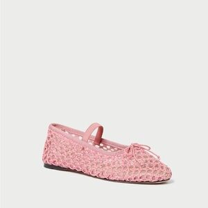 Pink crochet ballet flats
